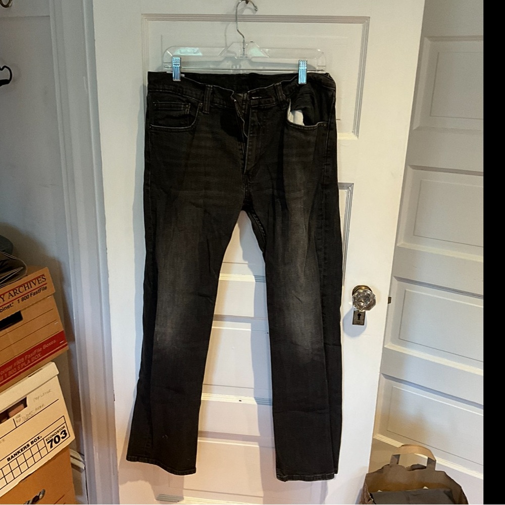 Levi Straight Leg Black Jeans